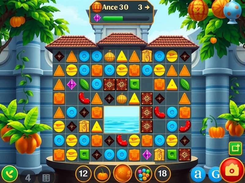 Anise Puzzle Journey gameplay showing match-3 mechanics with Indian elements